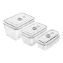 Fiambrera ZWILLING FRESH & SAVE rectangular set de vidrio/plástico 3 piezas, 0,35/0,75/1,6 l, hermética, apta para microondas/horno/frigorífico