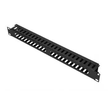 Panel de gestión de cables Extralink Cable MANAGER WITH METAL COVER negro metal 48,3 cm