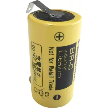 Panasonic BR-C ULF Pila de litio Baby (C), 3 V, 5000 mAh, lengüetas de soldadura (BRCCLG)