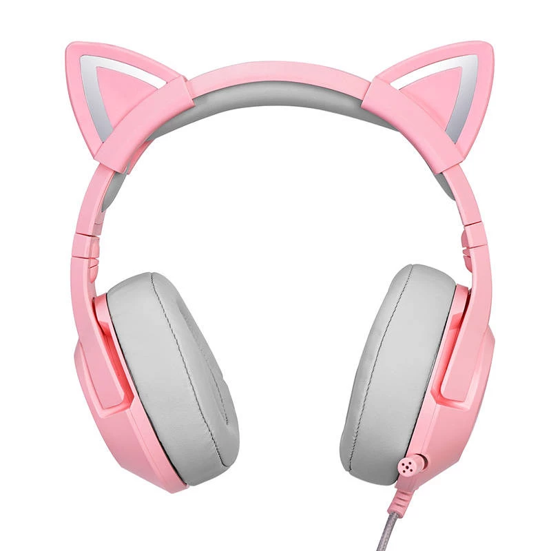 Auriculares Onikuma K9 rosa RGB gaming