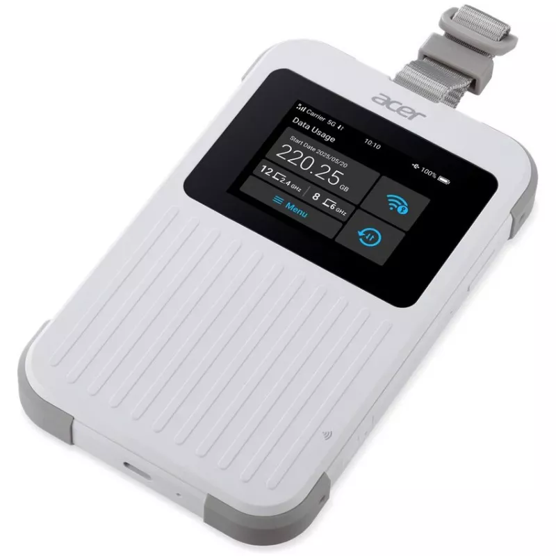 Acer Connect Enduro M6E 5G router hotspot móvil con 20GB, Wi-Fi 6E, doble banda (2,4 GHz + 5 GHz o 2,4 GHz + 6 GHz), IP68, 8000 mAh, antenas internas 2x2