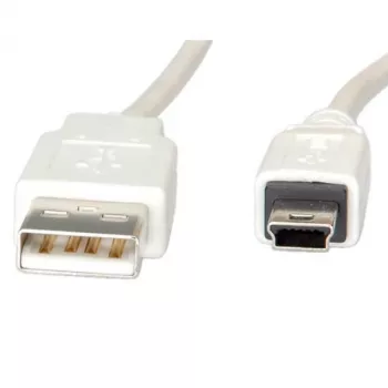 VALUE - cable USB - USB (M) a Mini-USB, tipo B (M) - USB 2.0 - 80 cm - blanco (11.99.8708)