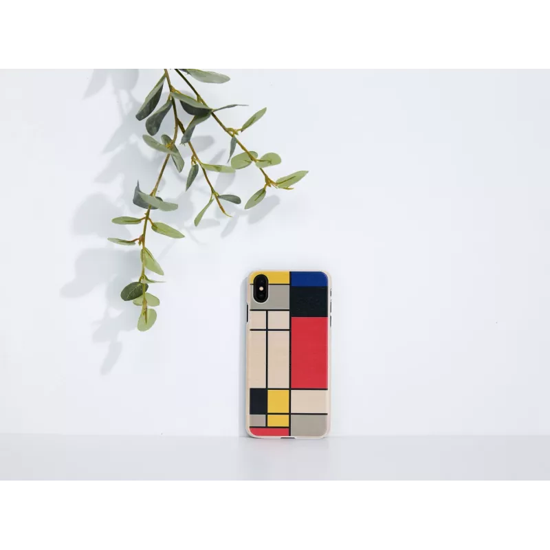 Funda para móvil man and wood para iPhone XS Max — parte trasera de madera, marco blanco