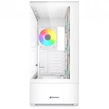 Caja de PC Sharkoon AK6 RGB, ATX, Blanca