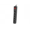Regleta de enchufes ARMAC R5 — 5 tomas, protección contra sobretensiones, cable de 3 m, negra