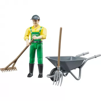 Set de figuras agricultor con accesorios, figura de juego