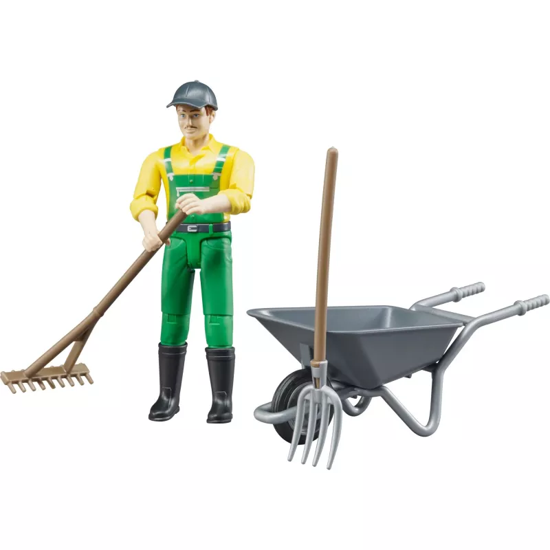 Set de figuras agricultor con accesorios, figura de juego