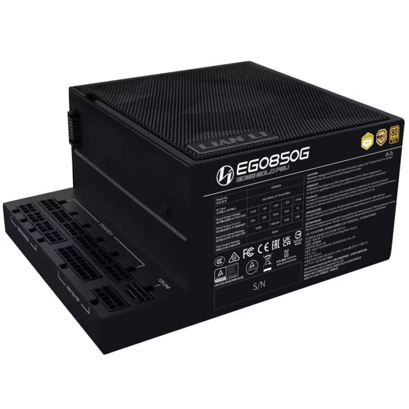 Fuente de alimentación LIAN LI EDGE GOLD 850 – 850 W, 80 PLUS Gold, PFC activo