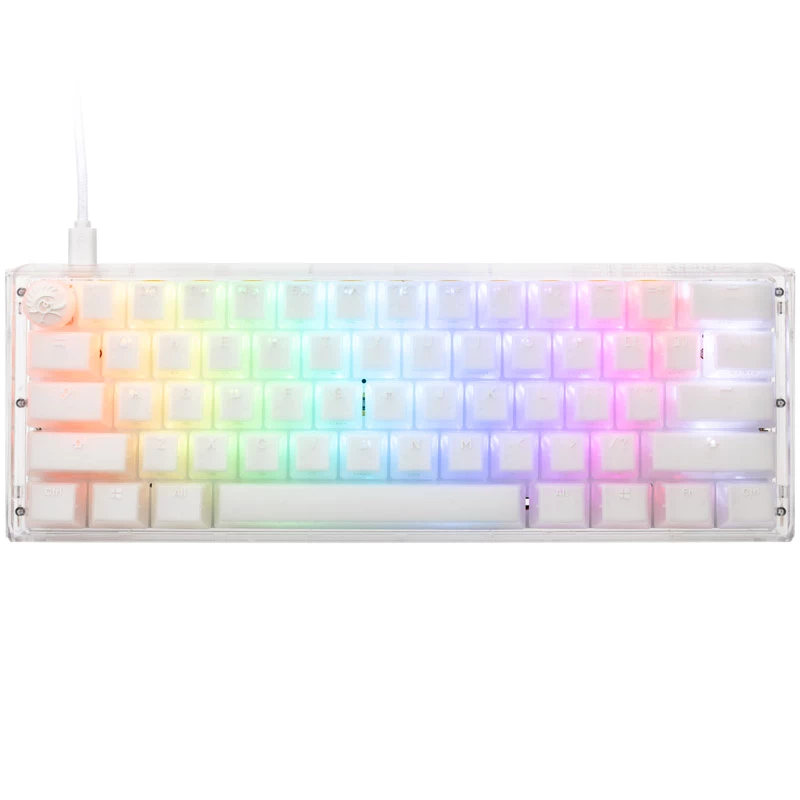 Teclado gaming Ducky One 3 Aura Blanco Mini, RGB-LED - MX-Azul (US)