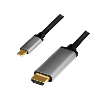 LogiLink CUA0101 Cable USB 3.2 Gen1 Type-C a HDMI-A 1,8 m Negro Gris