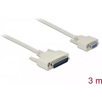 Delock - Cable serie - DB-25 (M) a DB-9 (M) - 3,0 m - tornillos cautivos - beige (85525)