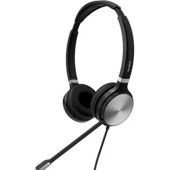 Yealink YHS36 E2 Dual 1308231 auricular – binaural – QD a RJ9 – cancelación de ruido – HD Wideband – almohadillas de cuero – negro
