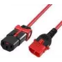 Cable de alimentación ACT C13 IEC Lock+ - C14 IEC Lock Dual Locking rojo 3 m, PC3617