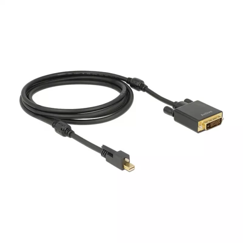 Adaptador de cable de vídeo DeLOCK 83726 Mini DisplayPort a DVI 2 m Negro