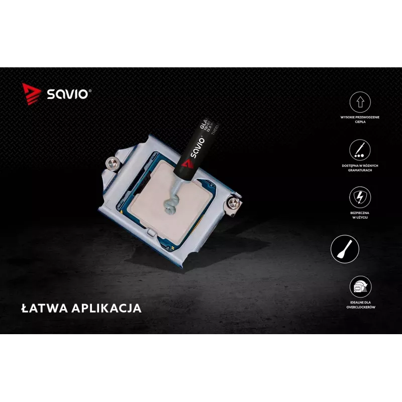 Pasta térmica SAVIO TG-03 13,5 W/m·K, 2 g — pasta térmica