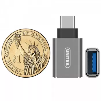 Adaptador de interfaz/género UNITEK Y-A025CGY USB Type-C a USB Type-A, metal