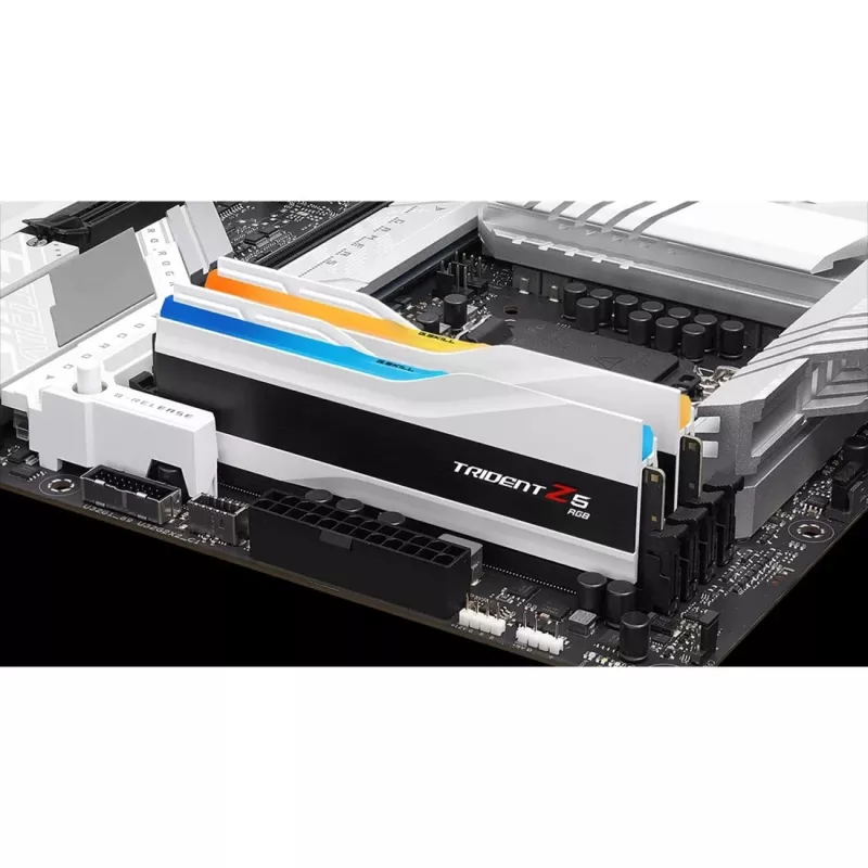 DIMM 64 GB DDR5-6000 (2x 32 GB), memoria RAM blanca, F5-6000J2836G32GX2-TZ5RW, Trident Z5 RGB, INTEL XMP