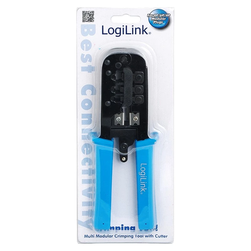 LogiLink WZ0019 crimpadora multimodular, 8P/6P/4P, negro/azul