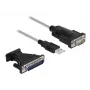 Adaptador DeLOCK USB 2.0 Type-A a serie RS-232 D-Sub 9 + D-Sub 25