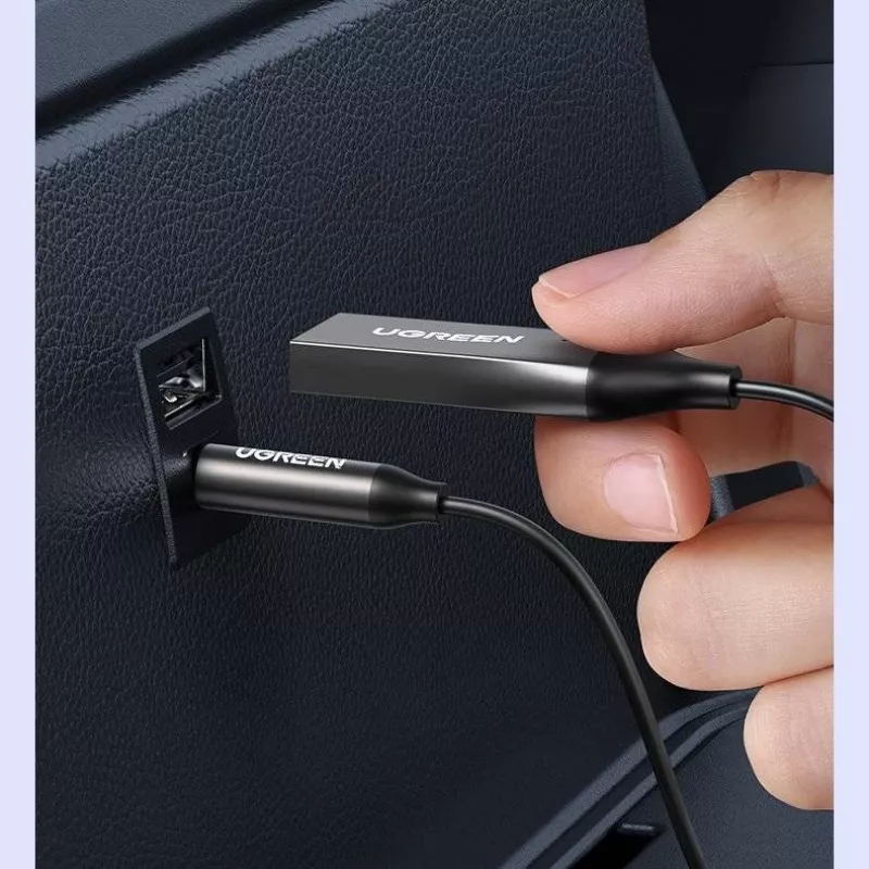 UGREEN CM309 receptor de audio Bluetooth 5.0, USB, conector AUX de 3,5 mm, negro