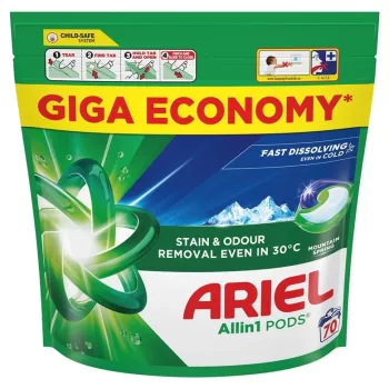 Cápsulas de detergente Ariel All-in-1 Mountain Spring – 70 cápsulas, pods de detergente predosificado para la colada