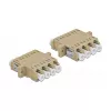 Adaptador de fibra óptica DELOCK LC hembra a LC hembra, beige, pack de 2