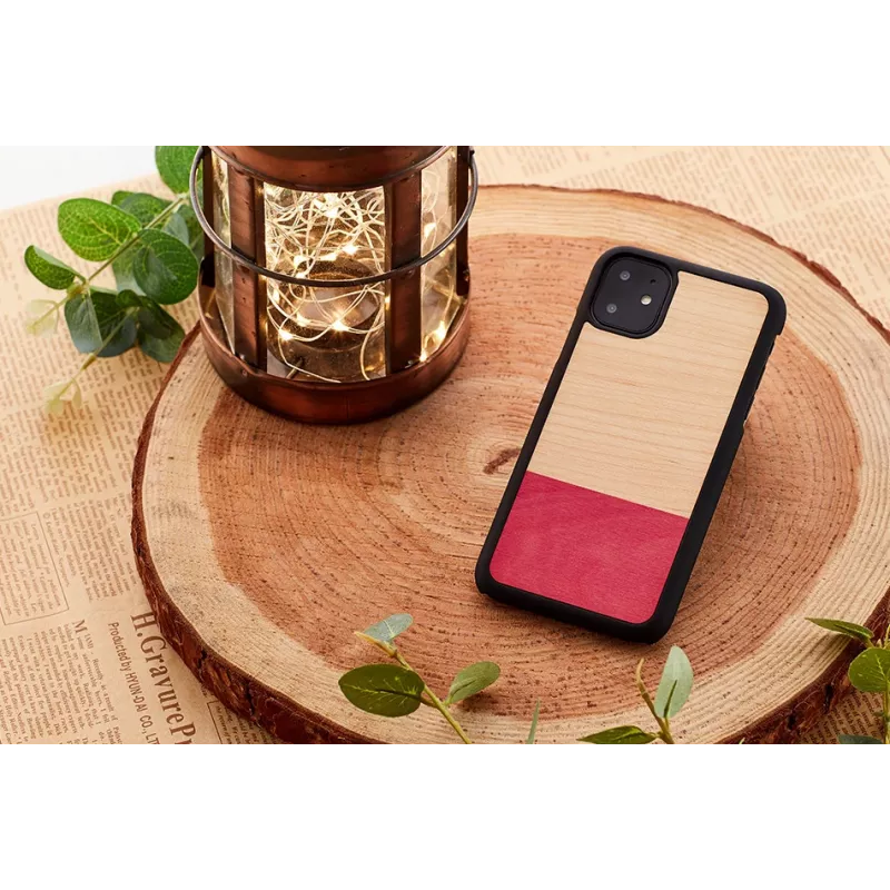 Funda para smartphone man and wood para iPhone 11 — negro, diseño asimétrico