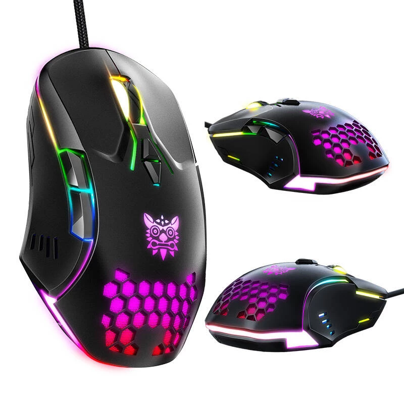 Ratón Onikuma CW902 RGB negro ON-CW902/BK USB