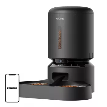 Comedero Petlibro Granary con cámara y doble cuenco, 5L (negro)