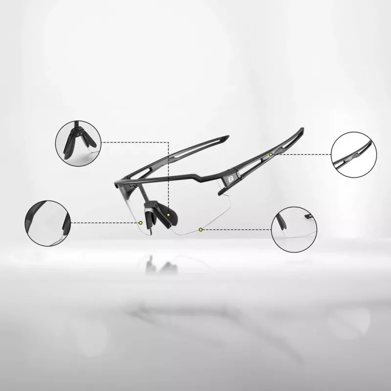 Rockbros 10175 Gafas de ciclismo fotocromáticas UV400, negro