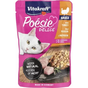 Comida húmeda para gatos Vitakraft Poésie Delice pavo 85 g — gato adulto bolsa de humedad, proteína 8 %, grasa 4,5 %