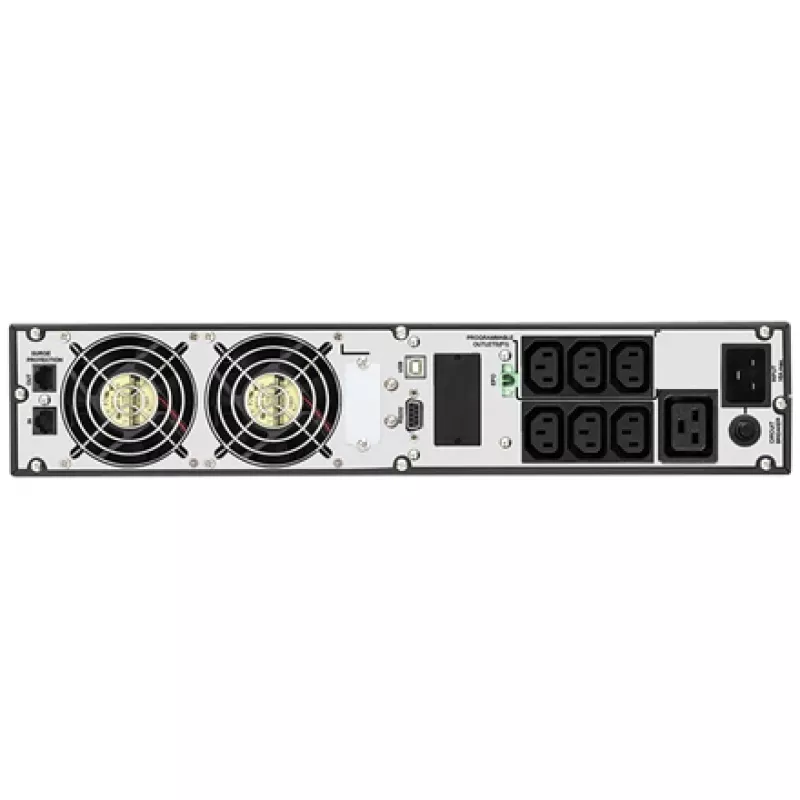 SAI de rack fsp/fortron CHAMP 3K RACK — 3000 VA, 2400 W, 110–300 V, ±1% en modo batería, 4 salidas AC, USB