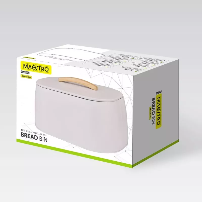 Panera de pan Maestro MR-1675-BEIGE beige recipiente para guardar pan