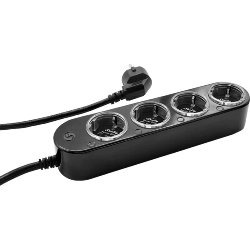 Regleta de enchufes Shelly Plug & Play PS4 Gen4 — 4 enchufes, 12 A por enchufe
