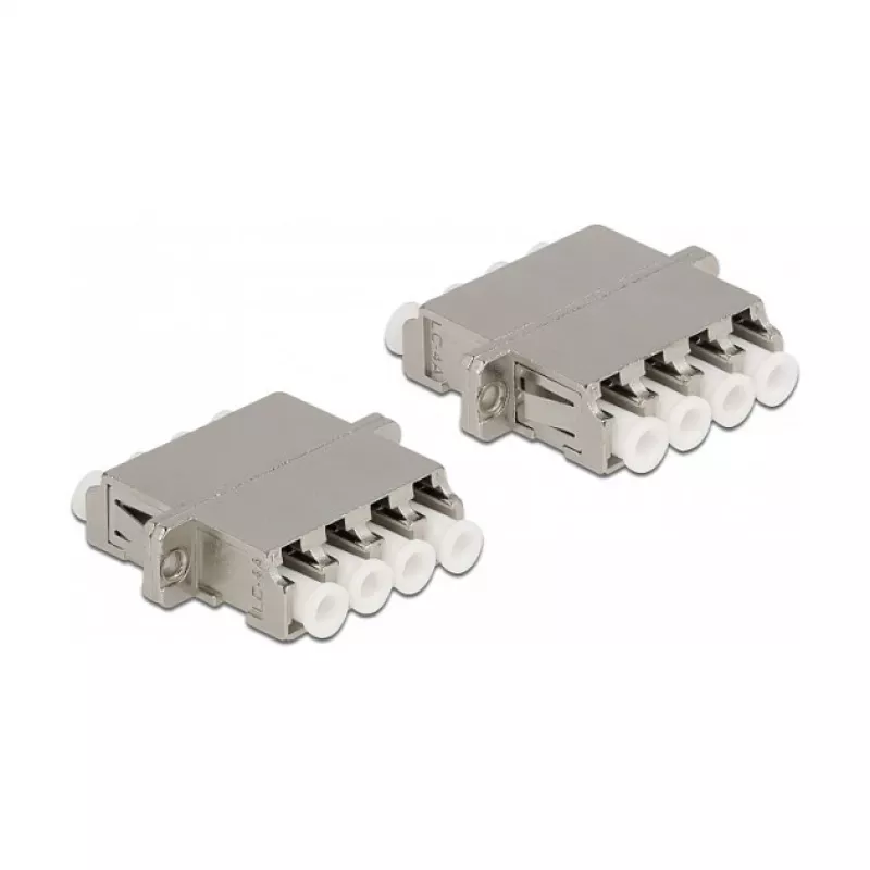 Acoplador de fibra óptica DeLOCK LC Quad hembra a LC Quad hembra monomodo
