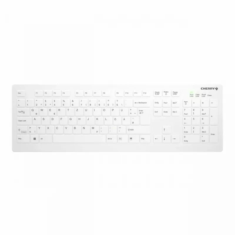 Teclado médico Contour Design Active Key Contour QuickClean IP68 tamaño completo inalámbrico blanco DE C8112