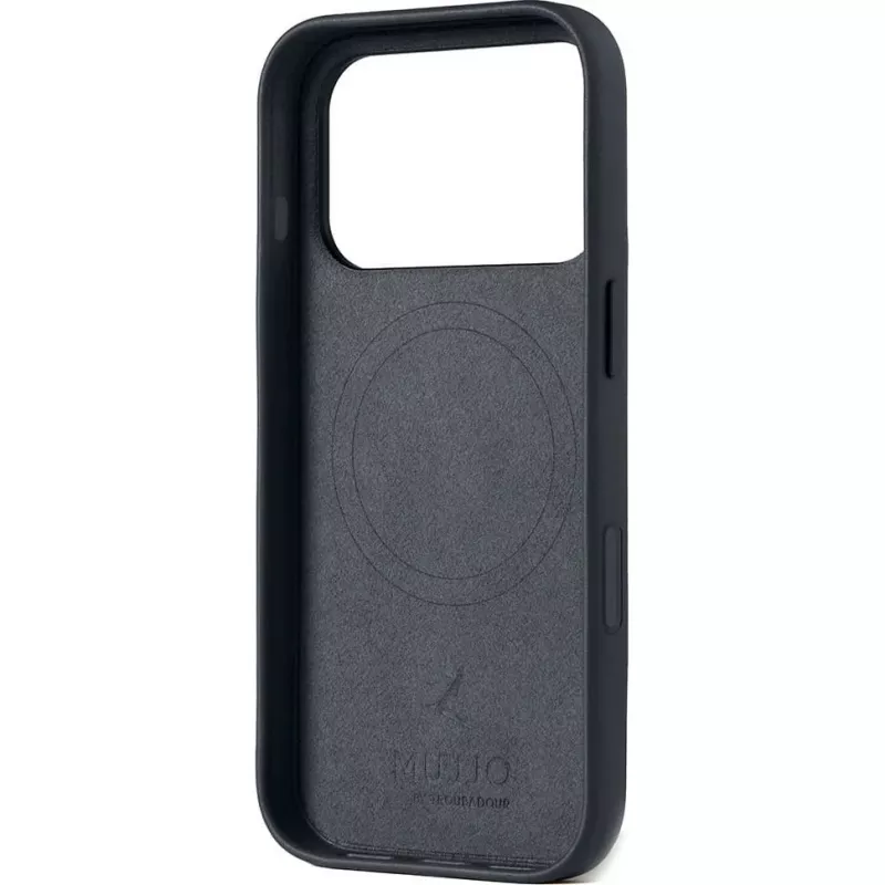 Mujjo Full Leather Case MagSafe funda para iPhone 17 Pro gris