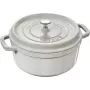 Olla redonda de hierro fundido Staub 1,7 l trufa blanca, cocotte esmaltada para cocina y horno