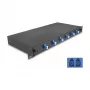 Caja de empalme de fibra óptica DeLOCK 66997 negra metal 482x220 mm