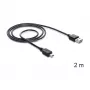 Cable USB DeLOCK 85554 USB 2.0 2 m USB A Mini-USB B negro