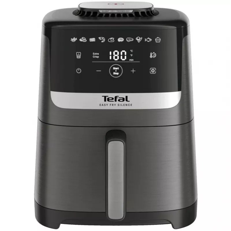 Freidora de aire Tefal Easy Fry Silence EY551HE0 individual 5 L de pie negra, gris, acero inoxidable