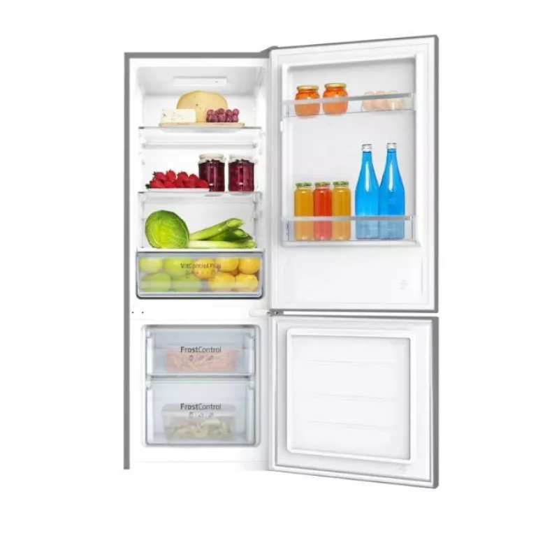 Amica FK244.4X(E) frigorífico combi de libre instalación, congelador inferior, frigorífico de 153 l, congelador de 52 l, FrostControl, clase energética E