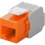 Wentronic Goobay CAT 6a KeyStone conector hembra RJ45, no apantallado, 500 MHz, naranja-blanco (90690)