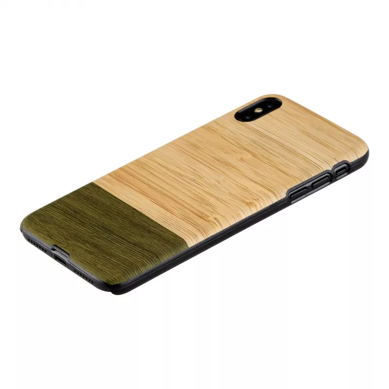 Funda para smartphone man and wood para iPhone XS Max — parte trasera de madera bosque de bambú, funda protectora