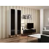 Armario cerrado Cama VIGO '180' 180/40/30 blanco/negro brillo