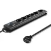 Protector contra sobretensiones Qoltec 50112 negro 6 tomas AC 230V 3m