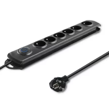 Protector contra sobretensiones Qoltec 50112 negro 6 tomas AC 230V 3m
