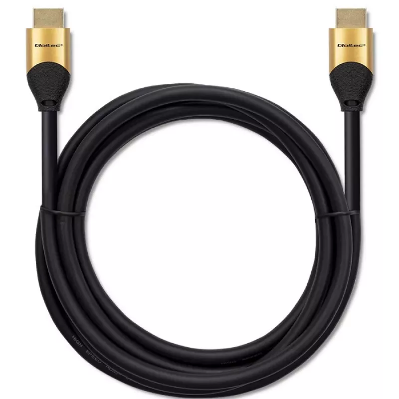 Cable Qoltec 50355 HDMI v2.1 Ultra High Speed 8K | 60Hz | 28AWG | GOLD | 2m