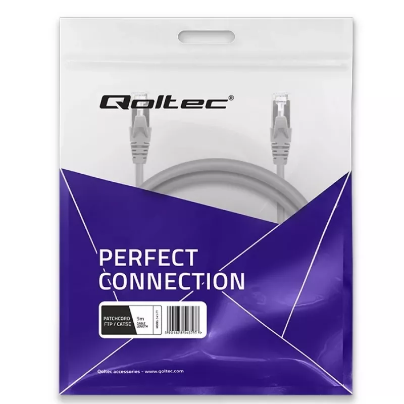 Latiguillo QOLTEC 54529 2xRJ45 CAT5e 5m negro