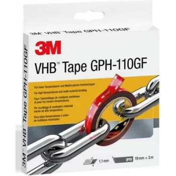 Cinta adhesiva 3M GPH-110F19-3, gris, 3 m de longitud, 19 mm de ancho, 1 rollo